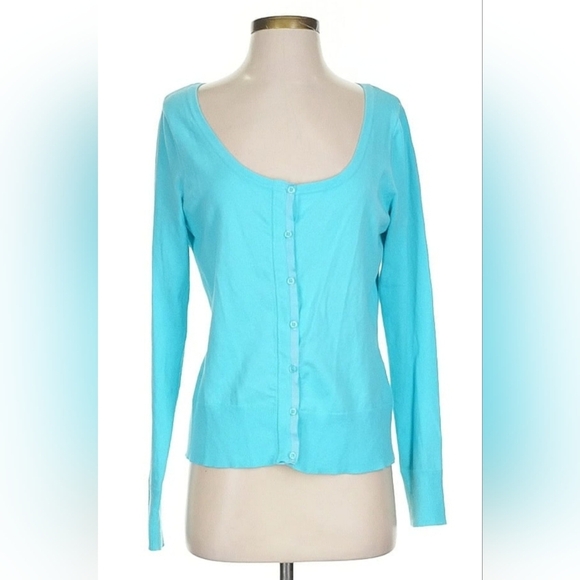 Lilly Pulitzer Women's Supima Cotton Blue Button Down Cardigan - Picture 1 of 6